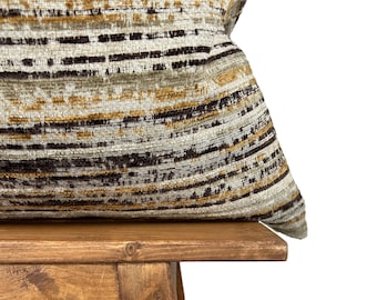 Brown Earthy Tones Textured Pillow Cover, Boho Couch Cushion 20x20, Euro Sham Cover 26x26, Farmhouse Decor, Decorative Lumbar Pillow 12x36