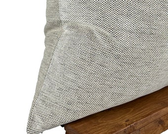 Modern Beige and Black Woven Pillow Cover, Elegant Throw Pillowcase for Sofa or Bed Euro Sham, Neutral Cushion for Minimalist Home Decor