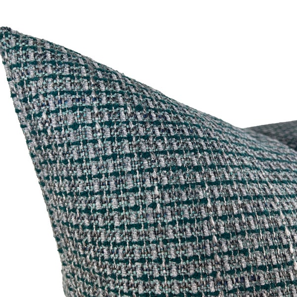 Teal and Grey Pillow Etsy