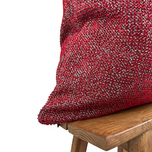 Wine Red Throw Pillow Cover 18x18, Textured Cushion for Sofa, Burgundy Red Lumbar Pillow 12x20, Maroon Pillow for Couch, Burgundy Decor