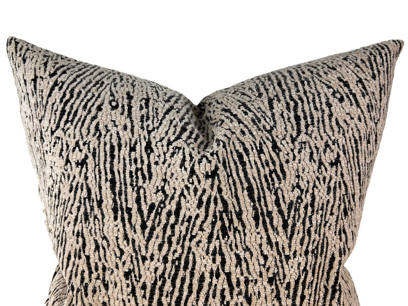 Black Crystal Luxury Throw Pillow in Black and Beige Tones main image 1