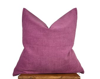 Magenta Throw Pillow Cover, Fuchsia Cushion for Couch, Euro Sham 24x24, Luxury Large Pillow 26x26, Long Lumbar Pillow, Decorative Bed Pillow