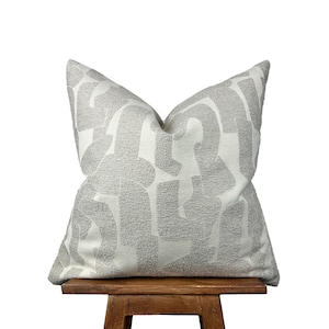 Neutral Beige Abstract Pillow Cover – Decorative Euro Sham or Lumbar for Living Room
