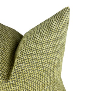 Yellow Gray Basketweave Pillow Cover, Gold Euro Sham 24x24, Cushion for Sofa, Boho Throw Pillow for Bed, Designer Geometric Pillowcase 20x20