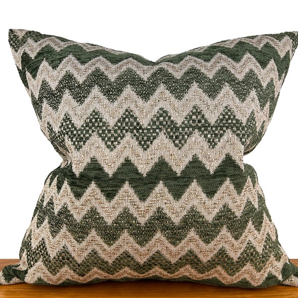 Chevron Grey with black  Ikat Silk Indoor Cushion main image 0