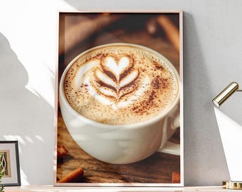Cappuccino Art Print, Cafe Kitchen Decor