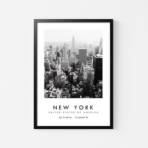 New York City Print，New York Wall Art ,New York Poster，New York Photo，Black and White Poster Print，New York Travel print，USA,New York Decor
