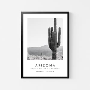 Arizona Druck Schwarzweiss-Wüste, Arizona Wandkunst, Arizona Poster, Arizona Foto, Arizona Wanddekor, USA, Vereinigte Staaten, Nordamerika