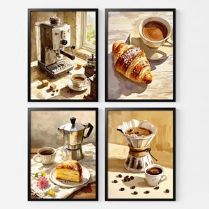 Vintage Coffee Illustration Print: Retro Kitchen Wall Art