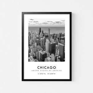Chicago Print, Chicago Wand Kunst, Chicago Poster, Chicago Foto, Chicago Decor, Chicago Poster Druck, USA, Vereinigte Staaten
