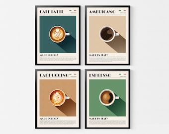 モダンなコーヒーアートプリント、キッチンの壁装飾