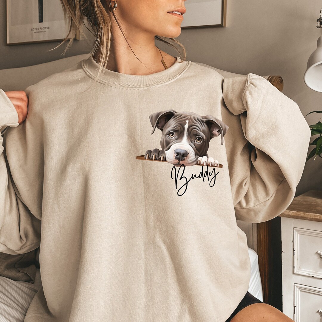 Personalized American Pitbull Sweatshirt Custom Bully Breed Sweater Custom Pitbull Sweater 