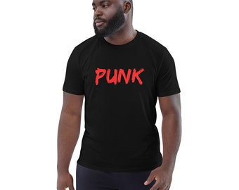 Red PUNK T-shirt Unisex organic cotton t-shirt gift  CheekyShirts , music, punky