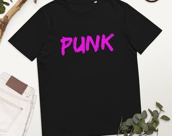Pink PUNK T-shirt Unisex organic cotton t-shirt gift  CheekyShirts , music, punky