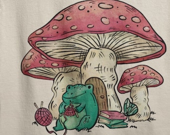 Cozy Frog and Mushroom T-Shirt, Froggy Tee