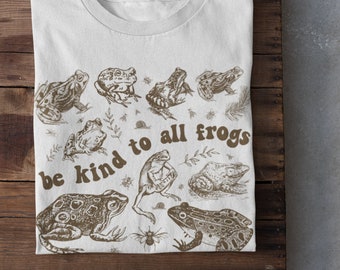 Frog Be Kind Shirt, Goblincore Frog Tee, Positive Vibes Tshirt, Grunge Cottagecore T-shirt, Y2K Nature, Unisex Bug and Toad Tee, 90s Graphic