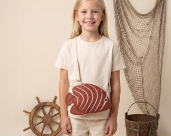 Handmade Red Fish Crossbody Bag for Kids | Gift for Girls & Boys |