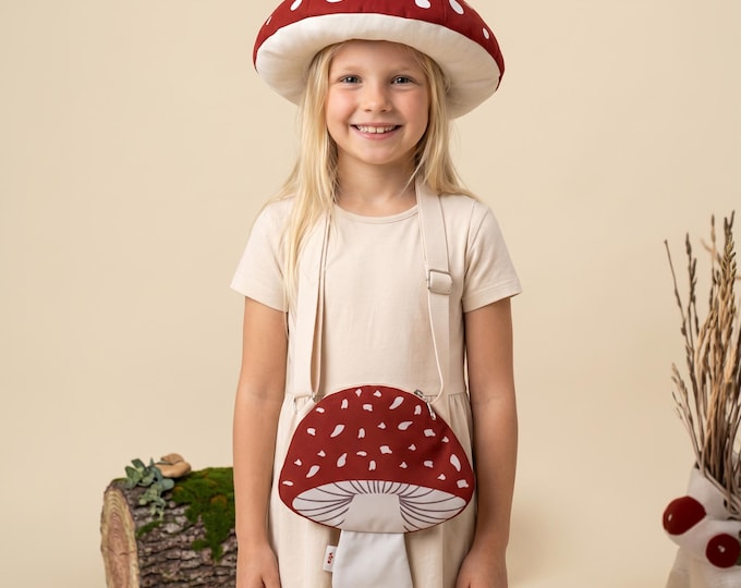Red Mushroom Crossbody Bag  | Kawaii Fairy Forest Purse | Unique Gift for Kids & Women