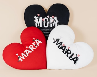 Cojín de corazón personalizado para el Día de la Madre