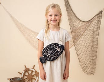 Fish Crossbody Bag for Kids | Kawaii Ocean Animal Purse | Beach Party Kids Bag