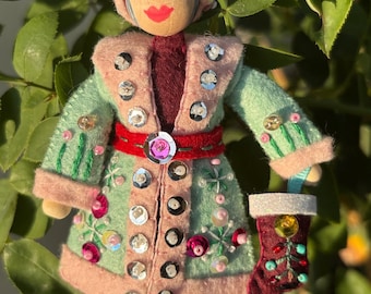 Adorno de fieltro de Papá Noel - Versión de Jamie - La noche antes de Navidad - N.º 1