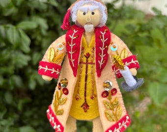 Decorazione natalizia in feltro di Ebenezer Scrooge - Canto di Natale