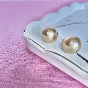Cream coloured faux pearl vintage clip-on earrings