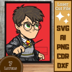 Wizard v3 Cartoon Layer SVG Laser cut