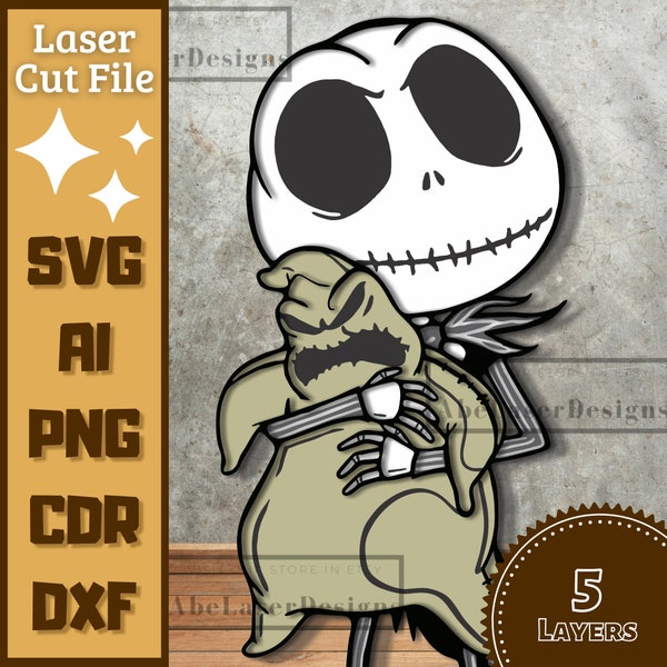 Skeleton v2 Cartoon Halloween Layer SVG Laser cut