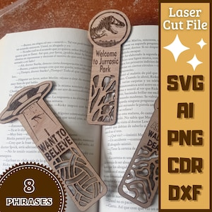 8 Movie and Series bookmarks - Vector Design SVG LaserCut.