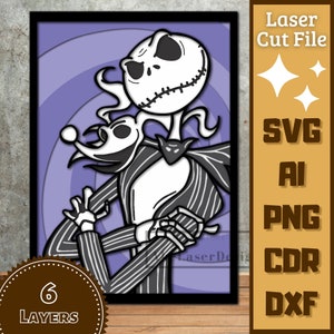 Skelet Cartoon Halloween Laag SVG Lasergesneden