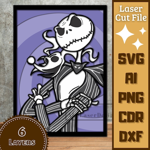 Skeleton Cartoon Halloween Layer SVG Laser cut