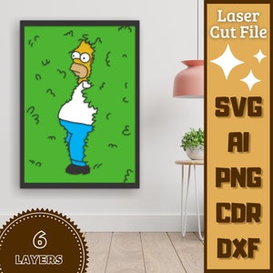 Cartoon hiding meme Layered SVG. Vector Laser Cut.