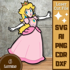 Princess Videogame v1 Layered SVG. Vector Laser Cut.