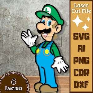 Gra wideo Jumpman Green V1 warstwowa SVG. Wektorowe cięcie laserowe.
