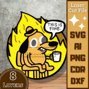Meme v1 Cartoon Layers SVG Laser cut