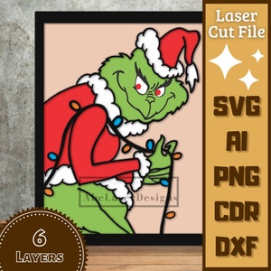 Villain Christmas Cartoon Layers SVG Laser cut