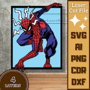 Video game SuperHeroe Movies Cartoon SVG. Vector Laser Cut.