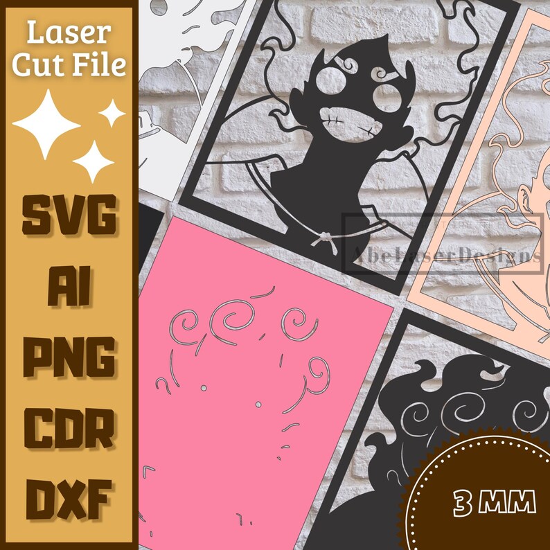 Anime Guy V71 Shadow Box SVG Layered Papercut Template for Cricut ...