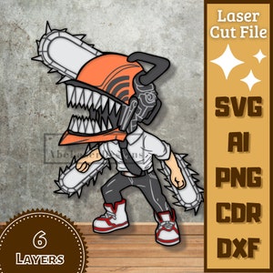 Anime Guy v13 Cartoon Layers SVG Laser cut
