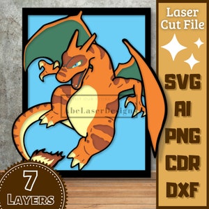 Anime Creature v3 Layers Cartoon Laser cut