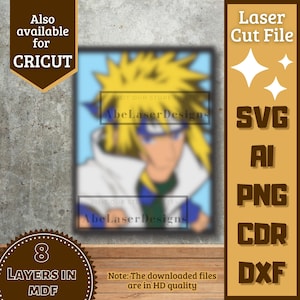Anime Guy v52 Cartoon Layers SVG Laser cut