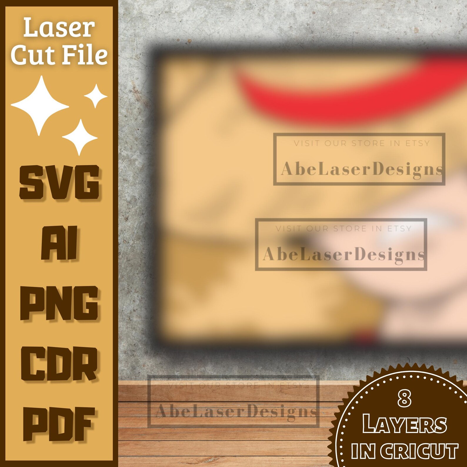 Anime Guy V3 Horizontal Cricut File SVG Vector Laser Cut Multilayer - Etsy