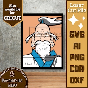 Anime Guy v50 Cartoon Layers SVG Laser cut