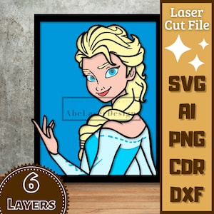 Princess Ice Layers Cartoon Laser cut