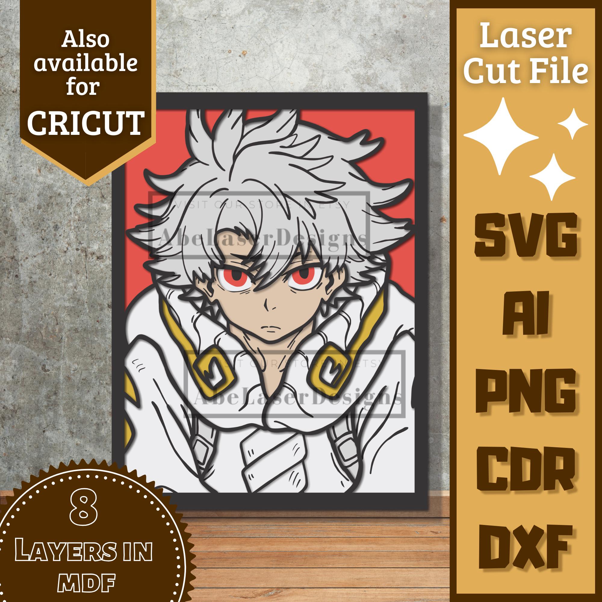 Anime Guy V68 Shadow Box SVG Layered Papercut Template for Cricut ...