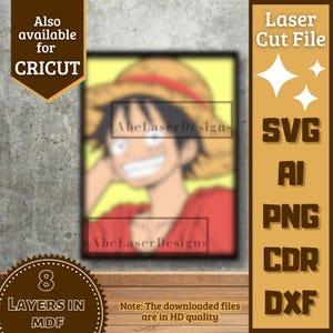 Anime Guy v46 Cartoon Layers SVG Laser cut