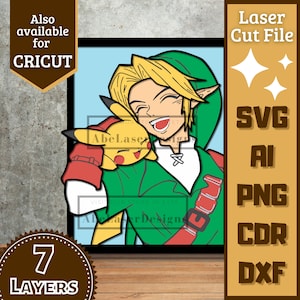 Videogame Guy v2 Cartoon Layers SVG Laser cut