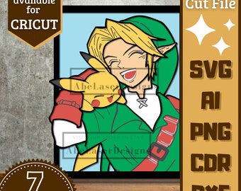 Videogame Guy v2 Cartoon Layers SVG Laser cut