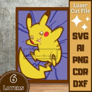 Eevee Pokemon Layered Design for cutting - LaserCraftum